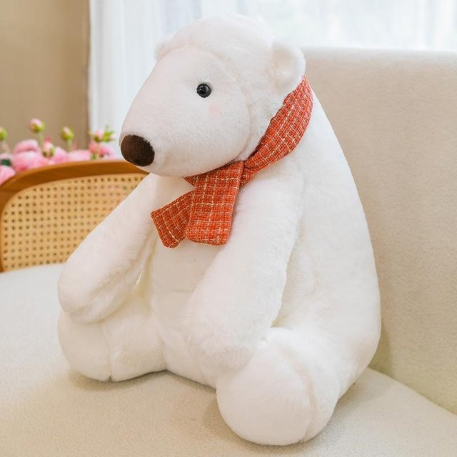 Eisbär Puppe, Plüschtier, Weiß, Rot - Bild 1