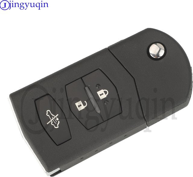 Jingyuqin Autoschlüsselgehäuse SKE126-01 mit 433MHz ID63 Chip für Mazda 5 CX7 M2 Demio 3 M3 Axela 5 M5 Premacy 6 M6 Atenza 8 M8 MPV in Schwarz - Bild 1