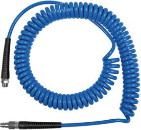 Riegler Spiralschlauch mit Verschraubung und Knickschutz aus PU in Blau, G 1/4, Durchmesser: 8 x 5 mm, 10 m, SP81000PU - Bild 1