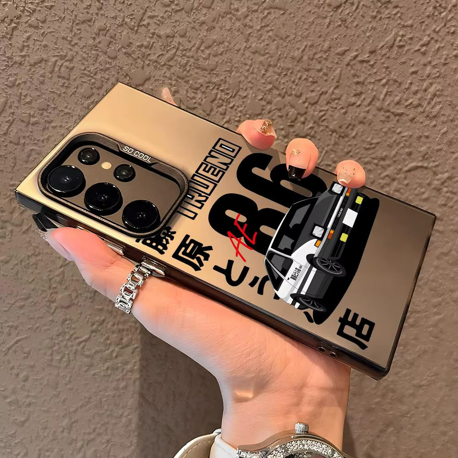 Silikon Handyhülle im Anime Initial D AE86 Design für Samsung Galaxy S25 S24 S23 S22 S20 Ultra in Silber und Bunt - Bild 1