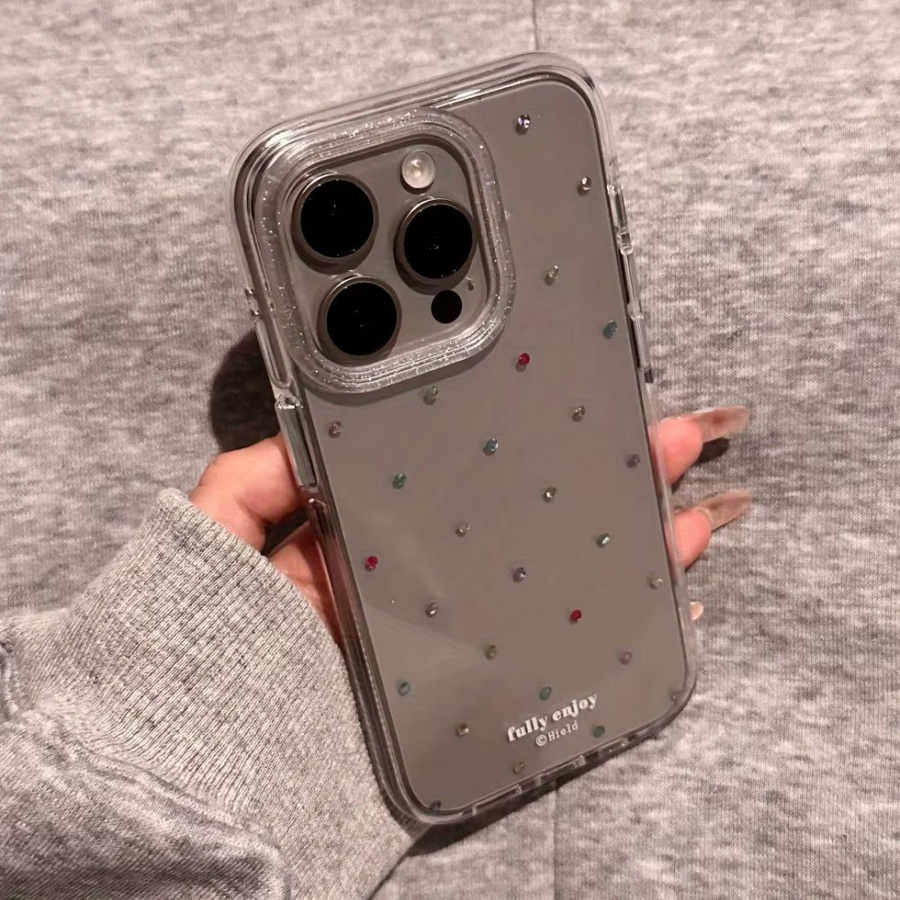 Handyhülle mit farbenfrohen Strasssteinen für Apple iPhone 15 und iPhone 16 Pro Max - Bild 2