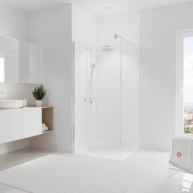 Schulte Duschrückwand-Set DecoDesign Ecke Weiß B/T/H: 255 x 90 x 90 cm - Bild 1