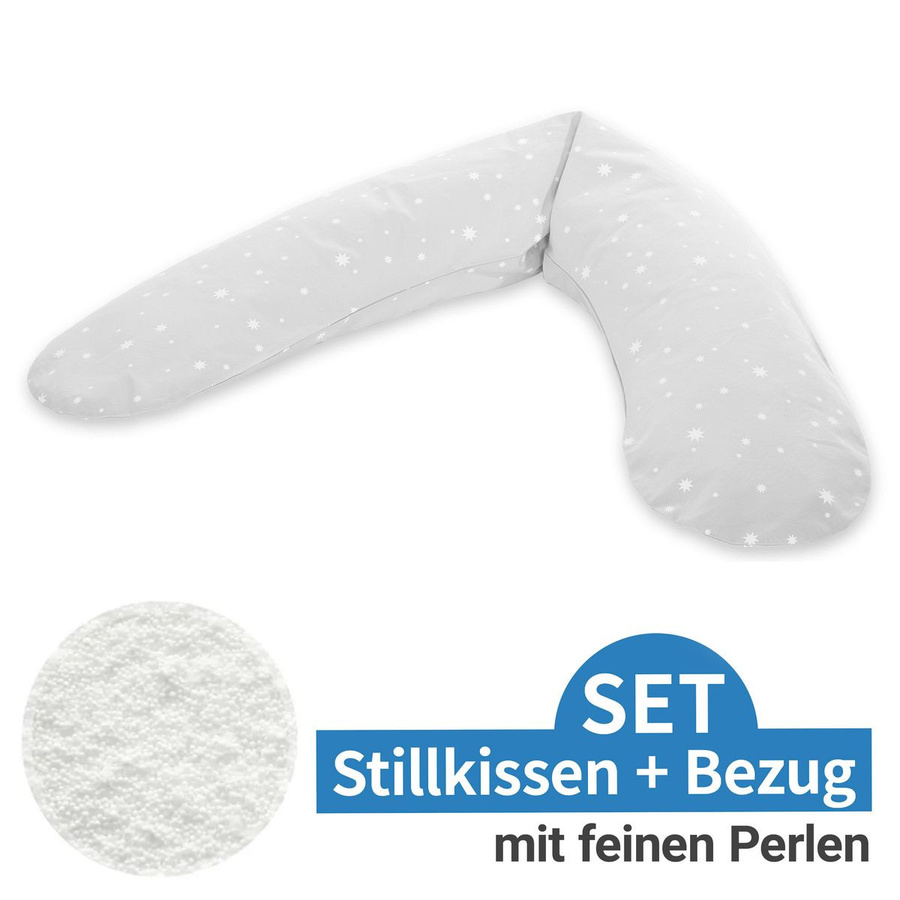 Theraline Stillkissen Dodo mit Mikroperlen-Füllung und Bezug, Grau, Länge: 170 cm - Bild 1