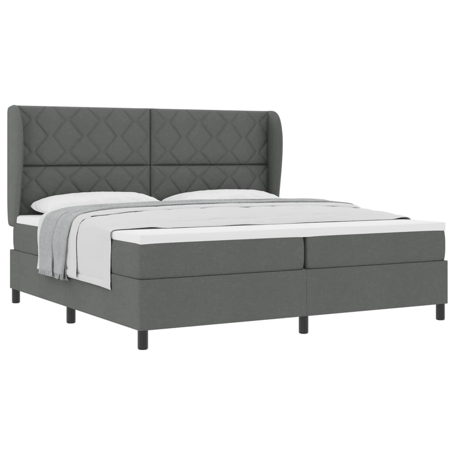 vidaXL Boxspringbett mit Matratze in Grau, modern und gepolstert, B/T/H: 200 x 200 x 128 cm - Bild 2