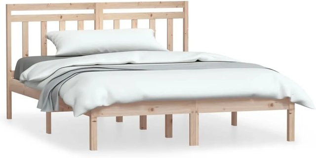 vidaXL Massivholzbett aus Kiefernholz in Braun, Rustikaler Stil, B/T/H: 120 x 190 cm - Bild 1