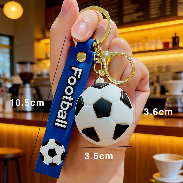 Schlüsselanhänger Fußball-Maskottchen-Anhänger, PVC-Gummi, Unisex - Bild 1
