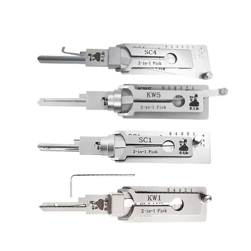 LiShi 2-in-1 Schlosserwerkzeug Silber professioneller Türschlossöffner für SC1 SC4 KW5 KW1 Zivilschlösser und Hauptschlüssel - Bild 1