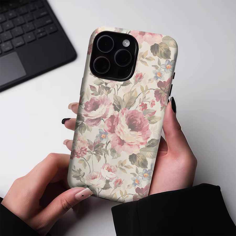Potdemiel Vintage Rosen-Handyhülle für iPhone 17 16 15 14 13 Pro Max Plus, magnetische robuste zweilagige Hülle, multicolour - Bild 2