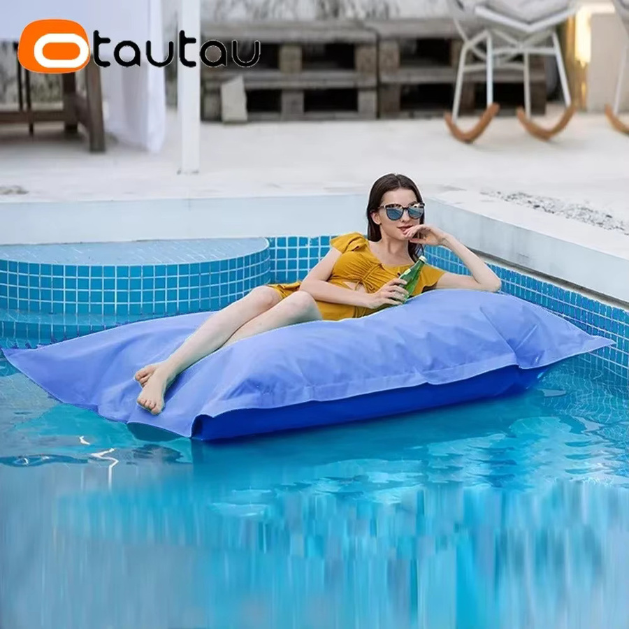 OTAUTAU Outdoor Sitzsack Abdeckung für Pool Float und Liege, Grün/Blau, Durchmesser: 120 cm - Bild 4