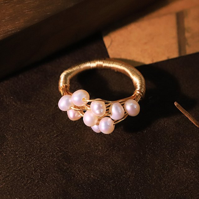 GLSEEVO Ring, Süßwasserperle, Gold, Damen - Bild 1