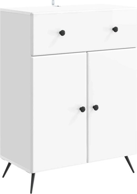 vidaXL Sideboard Hochglanz Weiß modern B/T/H: 66 x 34,5 x 90 cm - Bild 1