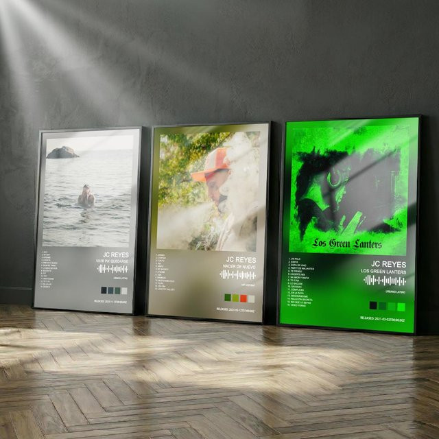 JC Reyes Modernes Poster-Set aus Leinwand in Weiß, Wandkunst-Set für dein Zimmer, B: 30,0 cm, H: 21,0 cm - Bild 1