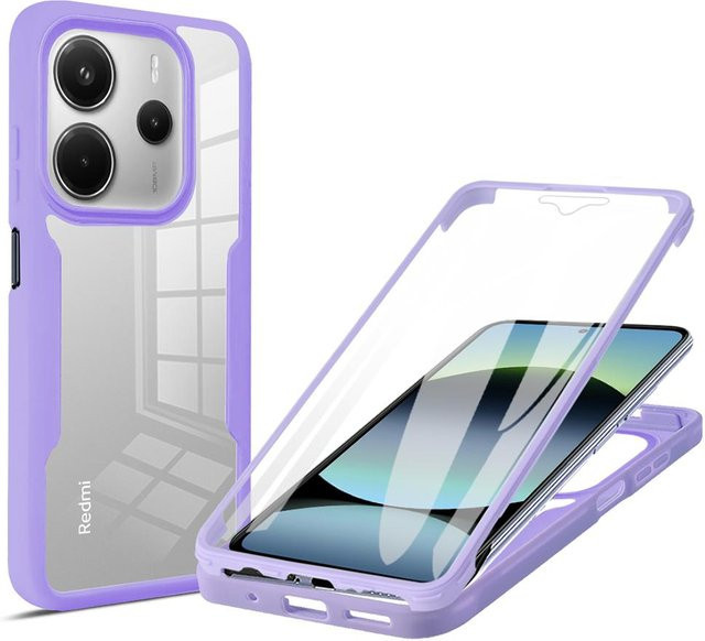 Stoßfeste 360 Vollschutzhülle für Xiaomi Redmi 14C 13C 12C Note 14 13 12 Pro Plus Pro+ 5G in Transparent - Bild 1