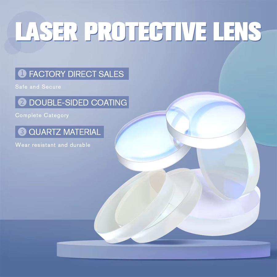 DMK 100 Stück Faserlaser-Schutzfenster Optische Linsen für SUP Relfar QILIN BW101-GS WSX Schweißgeräte, transparent - Bild 2