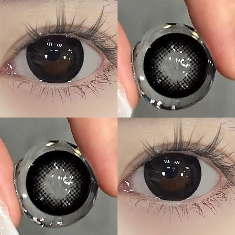 VISUASHOW Schwarze Serie Farbige Kontaktlinsen Jahreslinsen, 2 Stück - Bild 2