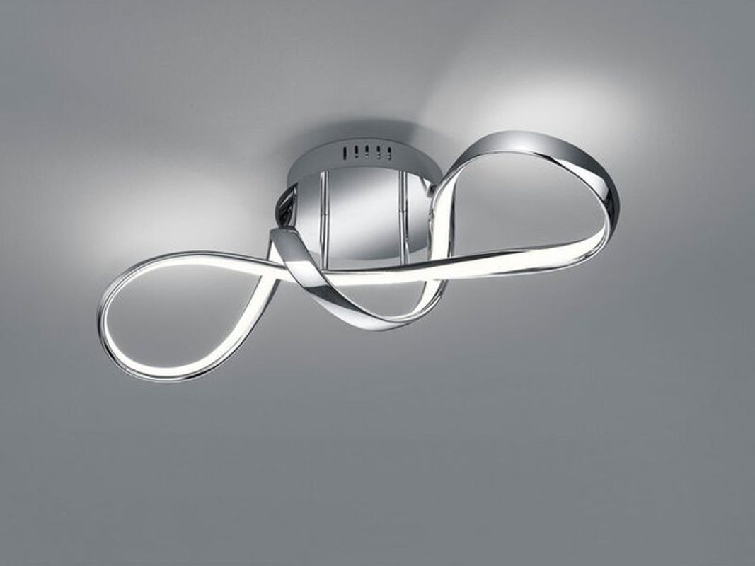 Reality Leuchten LED Deckenleuchte Perugia Modern Metall Chrom Weiß Breite: 60 cm - Bild 1