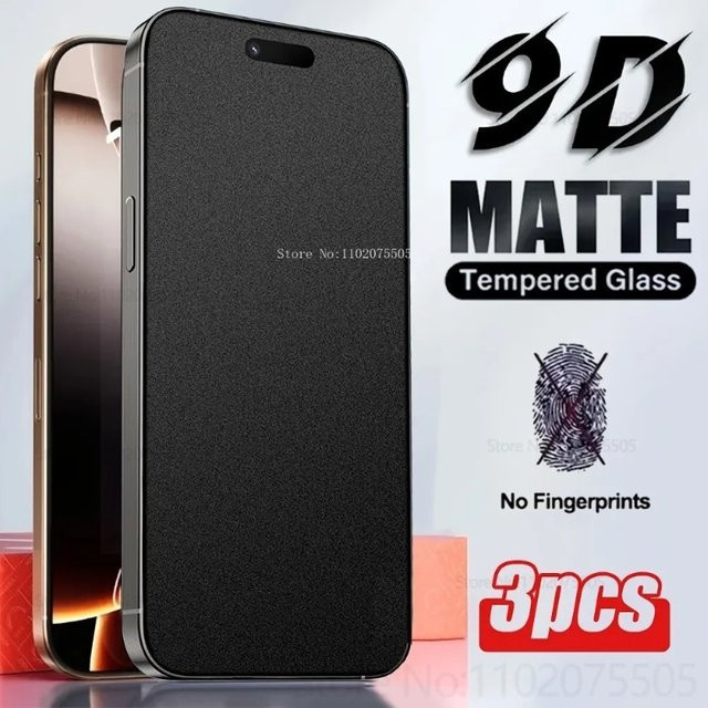 3er-Pack HKZS Displayschutzfolie aus mattem gehärtetem Glas für iPhone Modelle, Anti-Glare Schutzfolie in Transparent - Bild 1