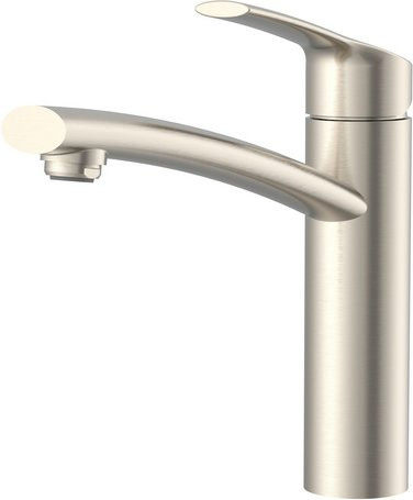 LENZ Küchenarmatur KIMO aus Messing in Silber mit gebürstetem Nickel-Finish und schwenkbarem Auslauf, Anschluss 3/8 Zoll - Bild 1