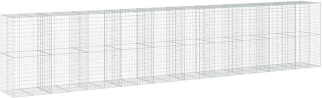 vidaXL Gabione mit Deckel aus verzinktem Eisen in Silber, B/T/H: 1000 x 100 x 200 cm - Bild 1