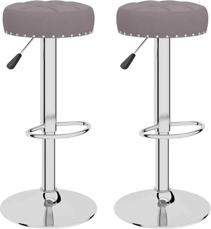 DELUKE Barhocker KENT 2er Set höhenverstellbar in Taupe aus Stoff, drehbare Barstühle für Küche und Hausbar