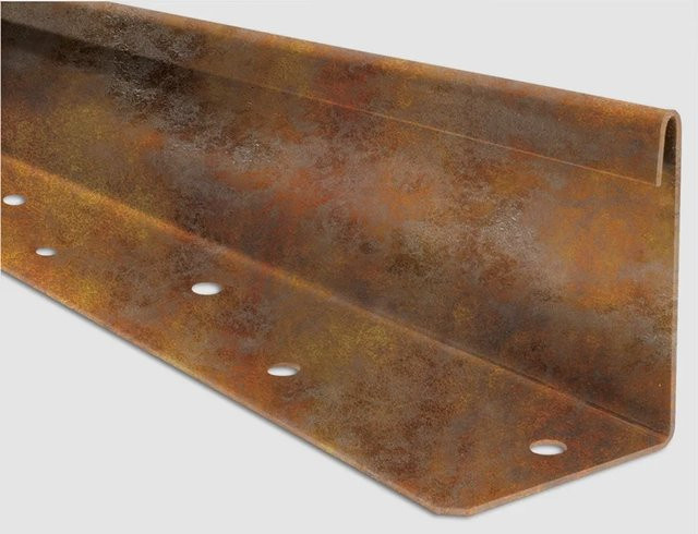 L-Rasenkante Gerade Blank-Light in Rost-Braun Schwarz, Stärke: 0,75 mm, L: 121 cm, H: 8 cm - Bild 1
