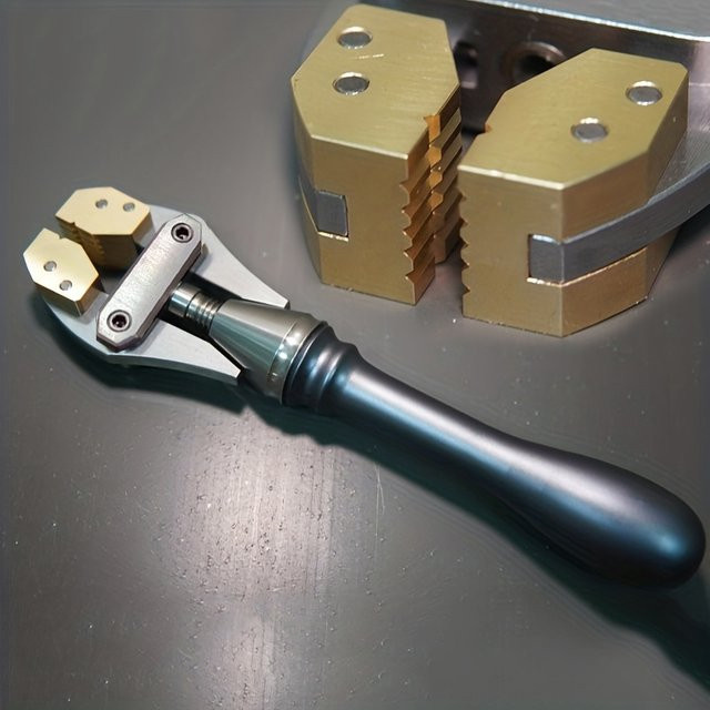Verstellbarer Handspannstock von Toohr mit Messingbacken in Gold und Silber für Drahtarbeiten und DIY-Werkzeugklemmen - Bild 1