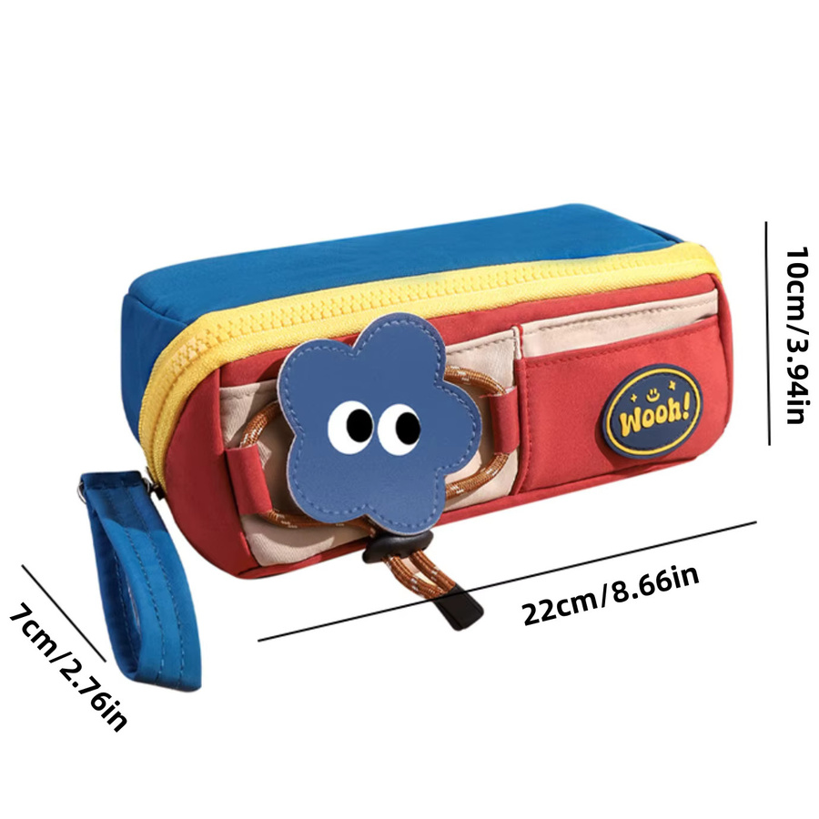 SQUMIDER Federmäppchen aus Canvas im Retro-Design mit großem Fassungsvermögen, grün und mehrfarbig - Bild 1