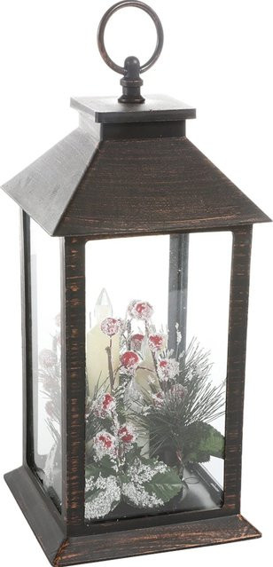 Flower Power LED Deko-Laterne Clara Schwarz für Weihnachten und winterliche Dekoration - Bild 1