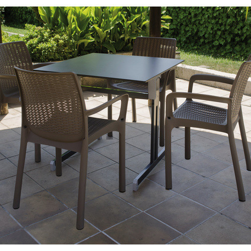 Alco Gastrotisch Compac Plus quadratisch in Anthrazit Grau mit klappbarer Platte und vier Beinen B/T/H: 80 x 80 x 74 cm - Bild 2
