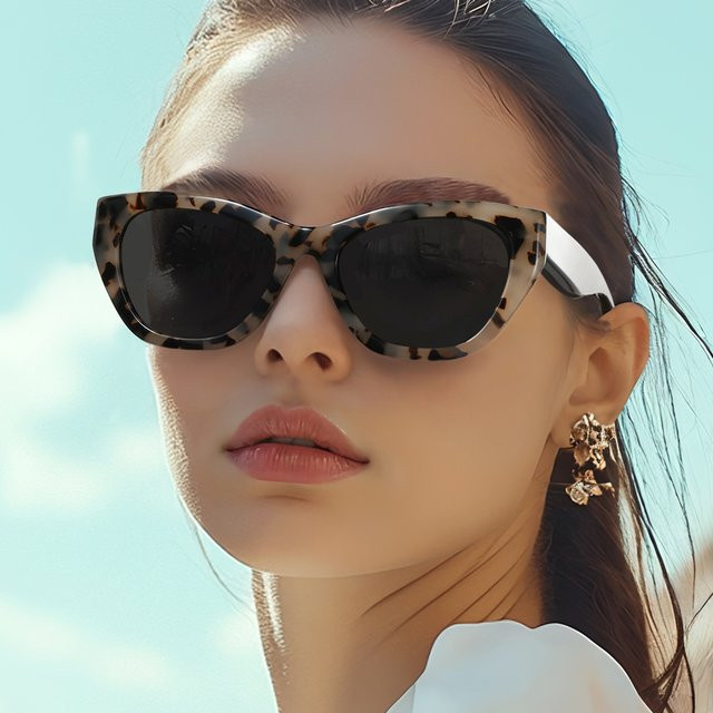 ZENOTTIC Sonnenbrille, quadratisch, Acetat, Vollrand, braun, Damen - Bild 1