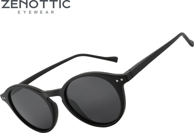 ZENOTTIC Sonnenbrille, rund, Vollrand, Kunststoff, schwarz, Unisex, polarisiert - Bild 1