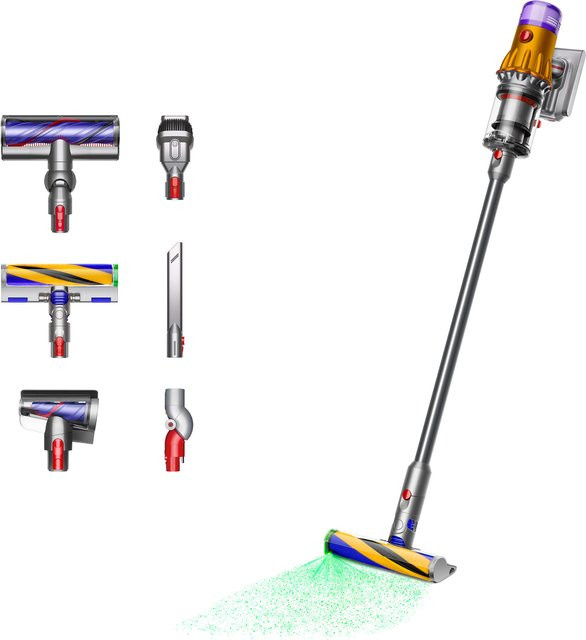 Dyson V12 Detect Slim Absolute Akku-Stielsauger in Nickel Satin Gelb - Bild 1