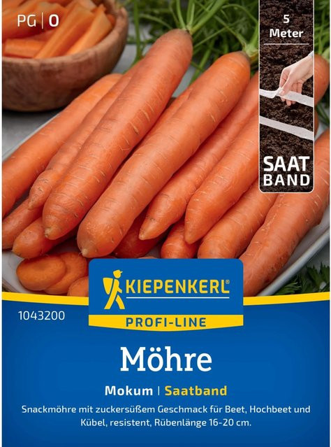 Kiepenkerl Möhre Mokum F1-Hybride Saatband für Gemüse im Balkonkasten oder Hochbeet - Bild 1