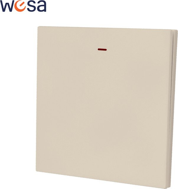 WESA Lichtschalter Skin Sensation 1-fach 1-Wege AC Ein/Aus Wand-Wippschalter aus Kunststoff in Beige, B/H/T: 85 x 85 x 33 mm - Bild 1