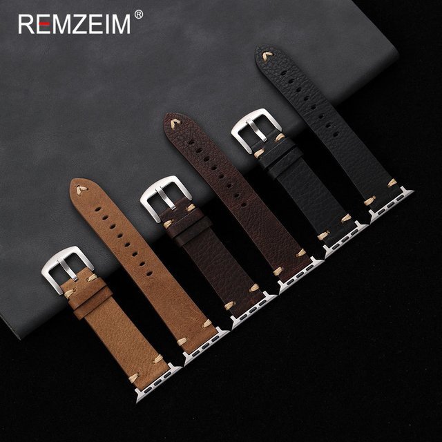 REMZEIM Uhrenarmband Kalbsleder, Echtleder, Unisex - Bild 1