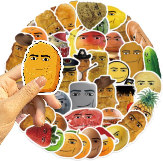 Bandai Winning Smile Hähnchen-Nugget-Meme Serie, Wasserfeste Cartoon-Aufkleber, 58-teiliges Set, Bunt / Mehrfarbig - Bild 1