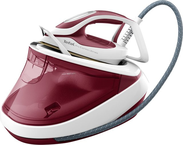 Tefal Pro Express Ultimate II Dampfbügelstation GV9711 in Weinrot/Weiss mit 3000W, 7,5 bar und 590g/min Dampfstoß - Bild 1