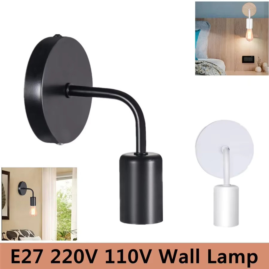 OSABO Wandlampe im Nordic-Industrie-Design aus Metall, Schwarz, E27 Fassung für Schlafzimmer und Badezimmer - Bild 3