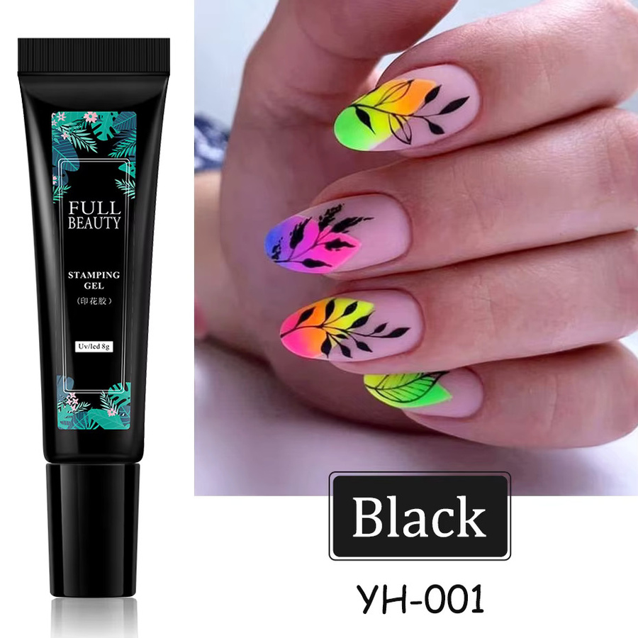 Sweet Trend Nagelstempel Set, 6 Stück, Schwarz Weiß, Gel Maniküre - Bild 2
