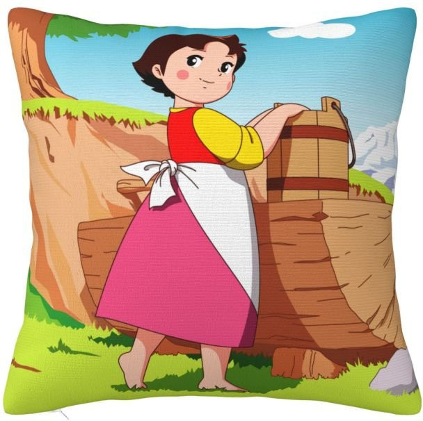 ZX Blanket Kissenbezug Heidi Peter und Opa mit Cartoon-Motiv, Polyester, Mehrfarbig, B/B: 40 x 40 cm - Bild 1