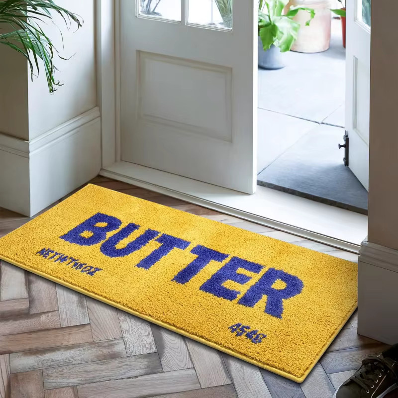 VIKAMA Teppich in Butter-Design, gelb, rechteckig, rutschfest und weich für Wohnzimmer und Schlafzimmer - Bild 2