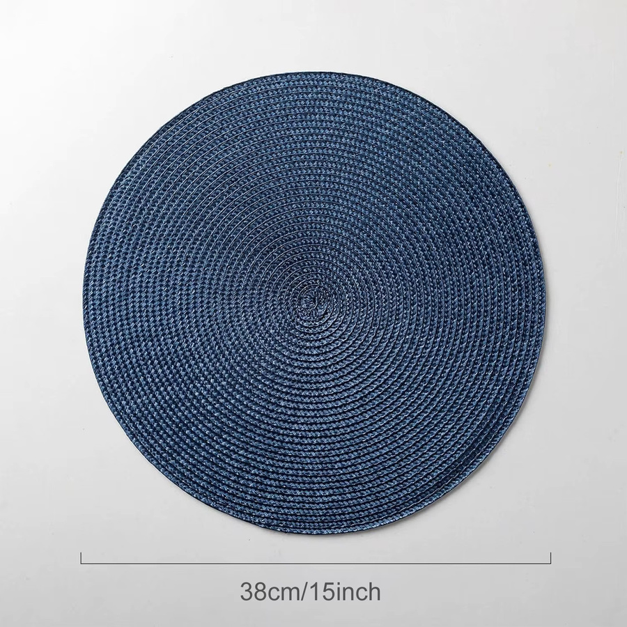 4er-Set Runde Tischsets Tabletex Blau aus Kunststoff gewebt, abwischbar und rutschfest - Bild 2