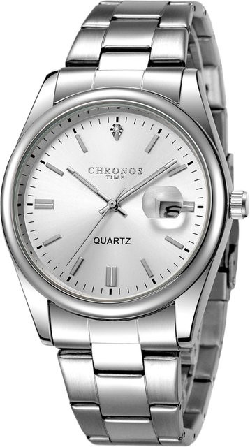 CHRONOS Armbanduhr Edelstahl, Quarz, Silber, Herren - Bild 1