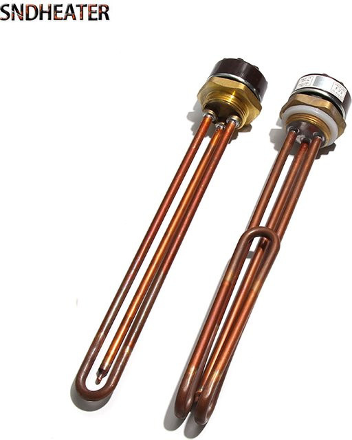 SNDHEATER Elektrisches Wasserheizelement mit Thermostatschalter-Sondenloch und G1 1/4 Zoll Kupfergewinde, 1500 W oder 3000 W, 250 V 50 Hz - Bild 1