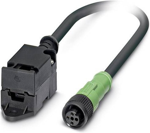Phoenix Contact 1557316 Sensor-Aktor-Datensteckverbinder M12 SPEEDCON Stecker gerade Buchse gerade schwarz 5,00 m - Bild 1