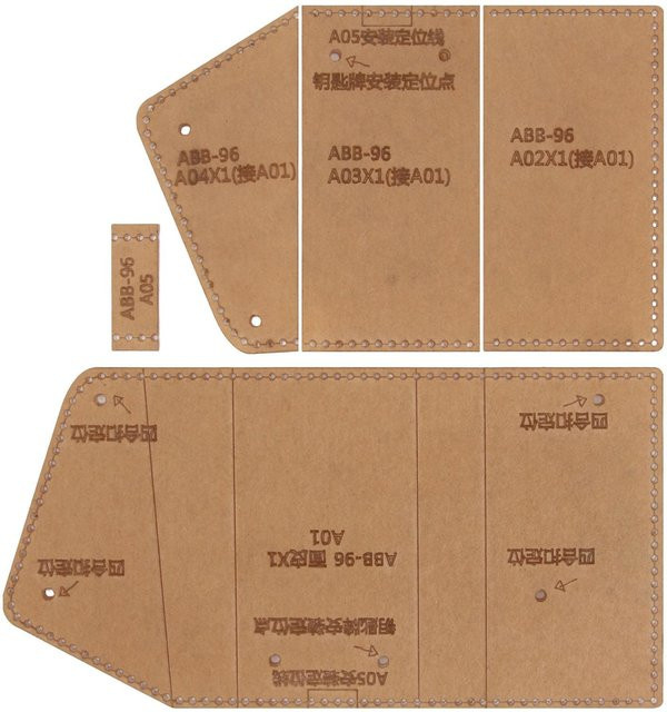 GoolRC 5 Stück Schlüsselhülle Acrylvorlage für präzisen Schnitt in Braun und Transparent - Bild 1