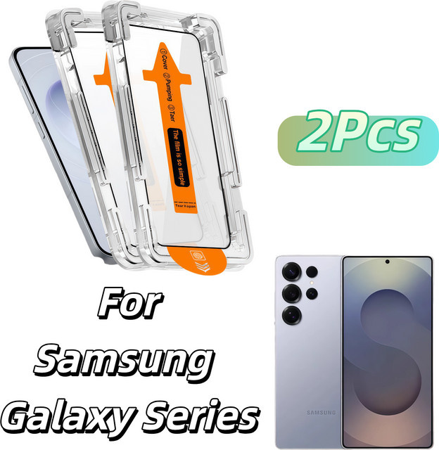 2er-Pack HD gehärtetes Glas Schutzfolie für Samsung Galaxy S25, S24 Ultra, S23, S22 Plus und S21 Plus, transparent, Anti-Scratch - Bild 1