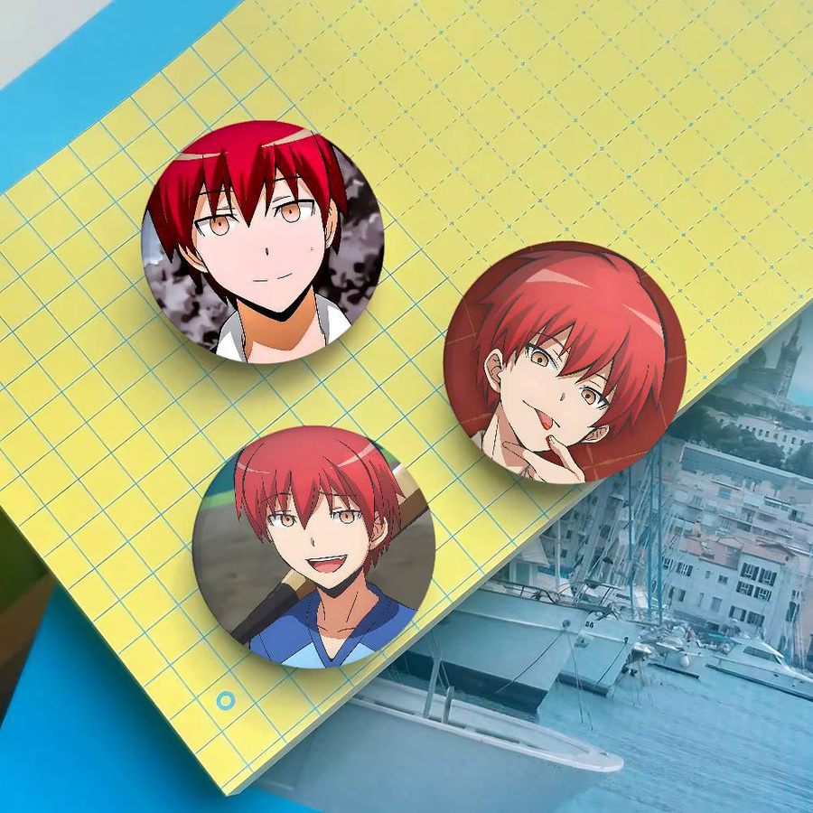 Brosche Anime Cartoon Karma Akabane, Rund, Unisex - Bild 4