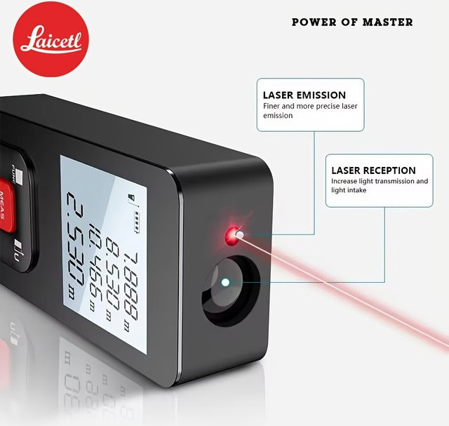 Präziser Laser-Entfernungsmesser in Schwarz für große Entfernungen - Bild 1