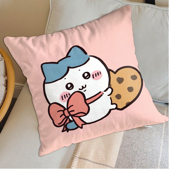 MINISO Kawaii C-Chiikawas Kissenbezug Pink, B/B/H: 50 x 50 x 1 cm, Weihnachtsdekoration im Nordic-Stil - Bild 1